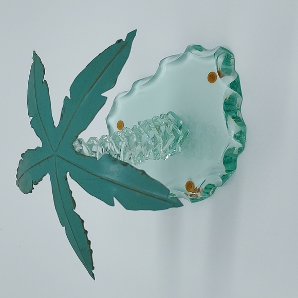 Glass/Metal Palm Tree Sculpture Accent Piece - Picture 3 of 7